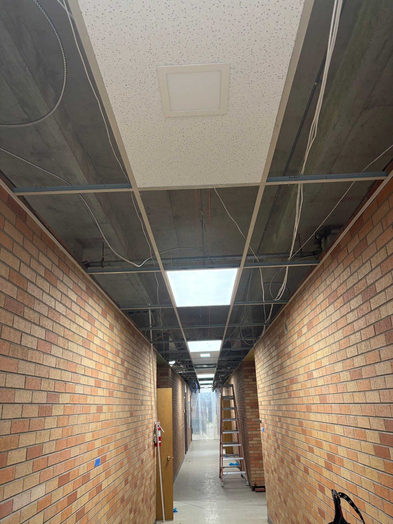 Hallway Transformation with Energy Efficient LED Lighting